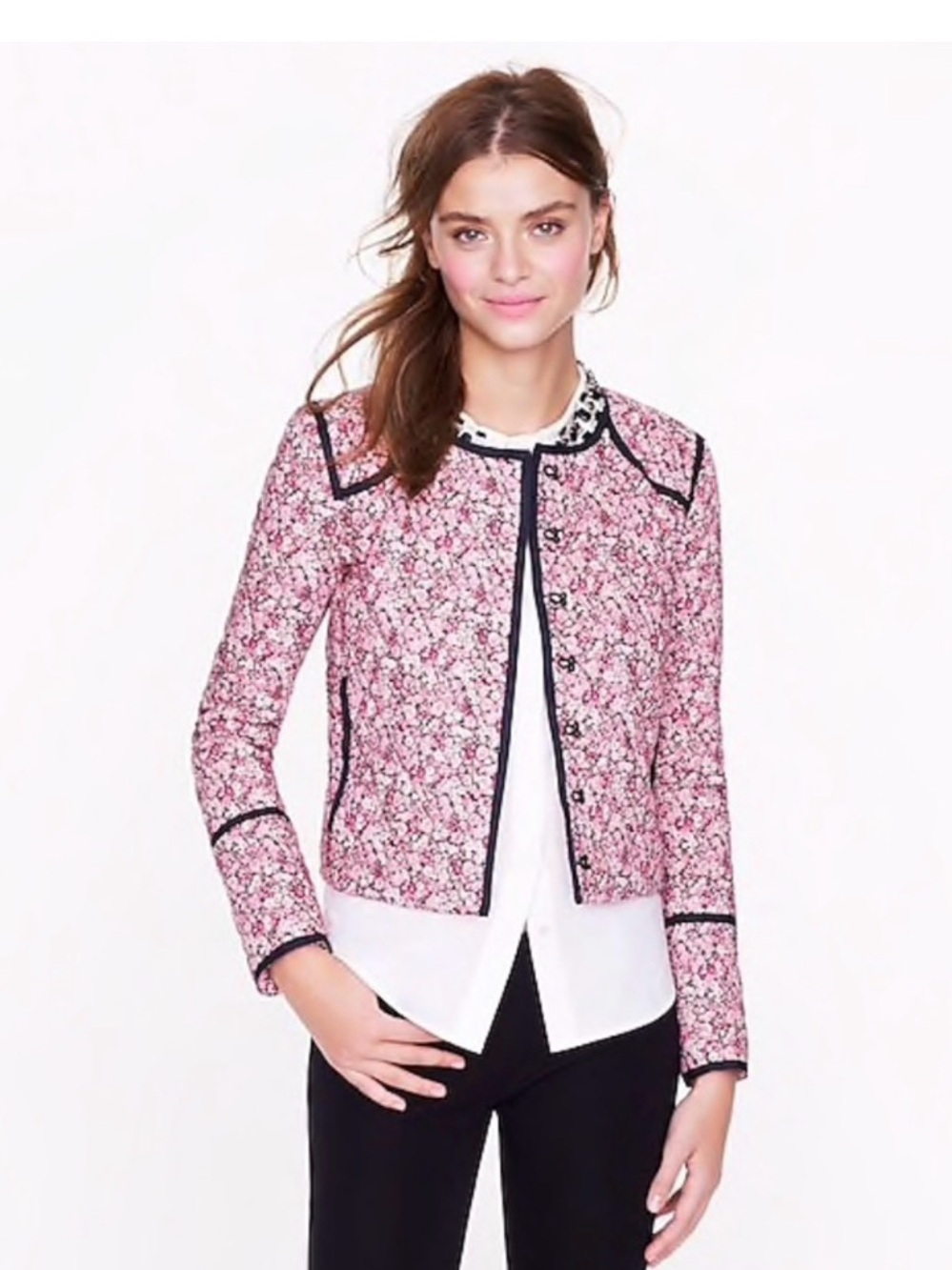 J Crew Pink Floral Liberty of London blazer